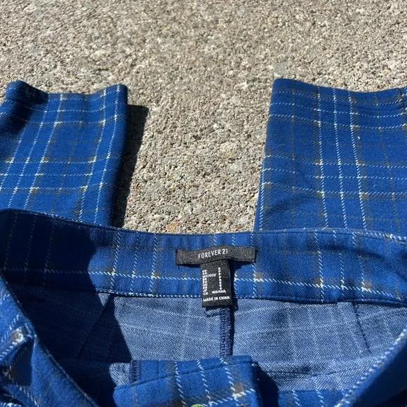 Forever 21 Blue Plaid Pants - Picture 3 of 4